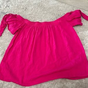 Pink strapless flow top